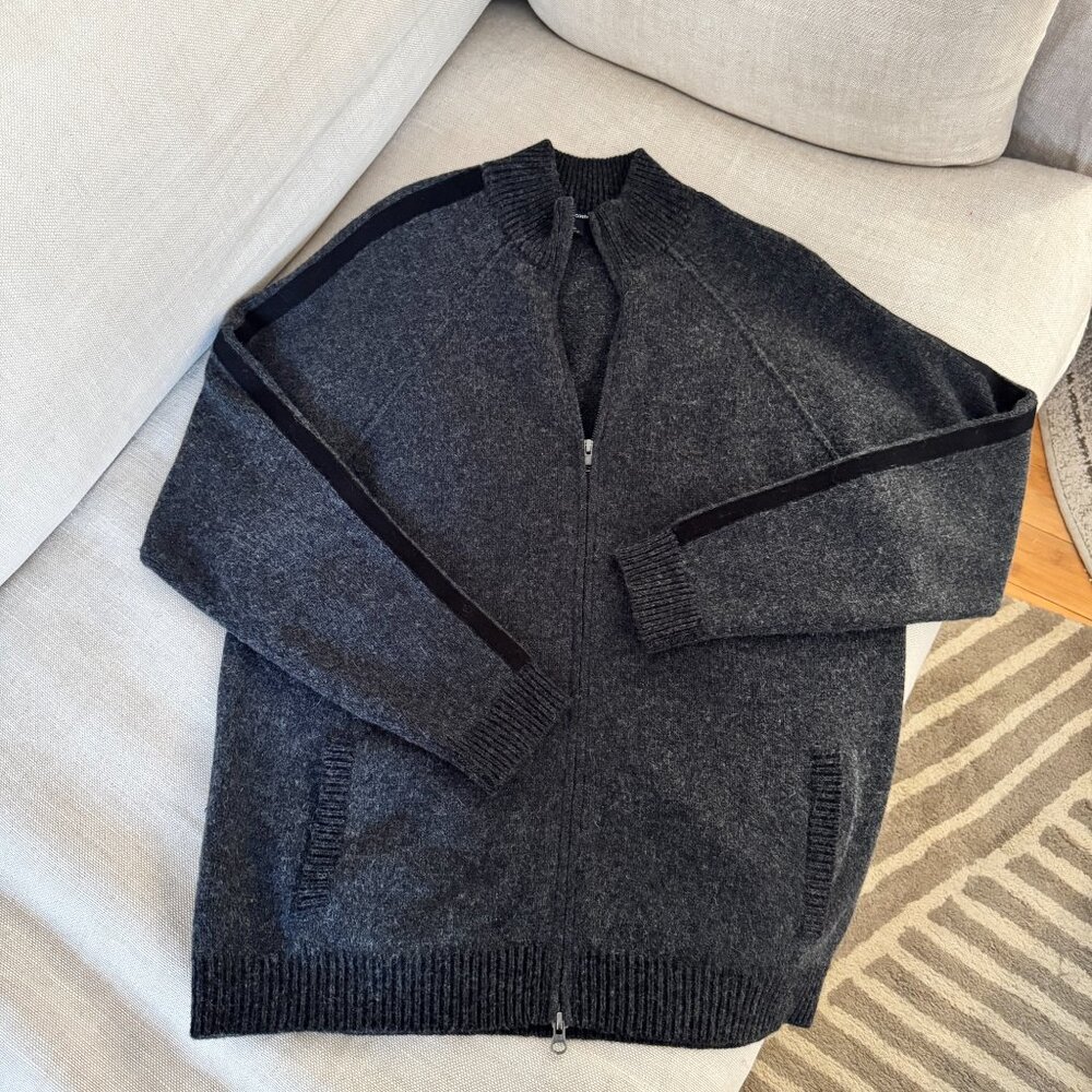 Autumn Cashmere Wool & Cashmere Zip Up Moc Neck Jumper